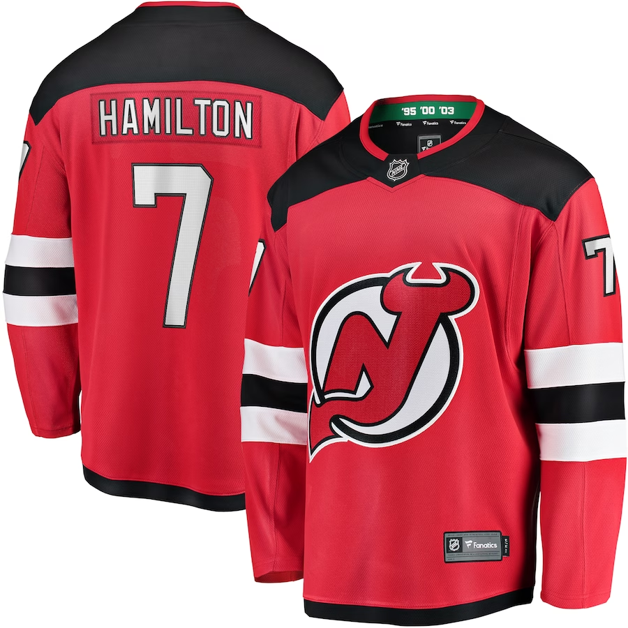 Men's New Jersey Devils Dougie Hamilton #7 Red Jersey